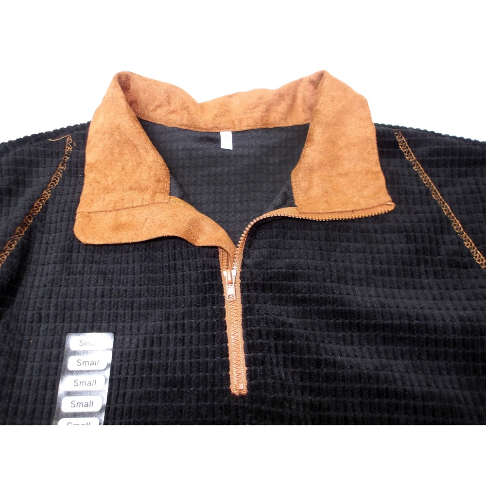 Mens Fleece Quarter Zip Pullover Shirt Casual Lightweight Small / #9196